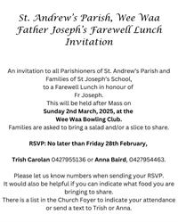 St Andrew’s Parish - Father Joseph’s Farewell