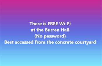 Free Wifi available at Burren Junction Hall